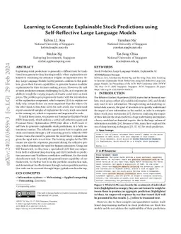 Learning to Generate Explainable Stock Predictions using Self-Reflective
  Large Language Models