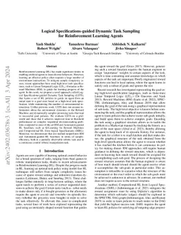 Logical Specifications-guided Dynamic Task Sampling for Reinforcement
  Learning Agents