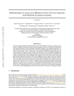 Empowering Language Models with Active Inquiry for Deeper Understanding