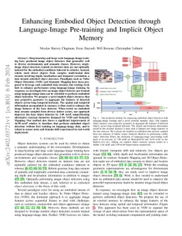 Enhancing Embodied Object Detection through Language-Image Pre-training
  and Implicit Object Memory