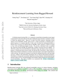 Reinforcement Learning from Bagged Reward