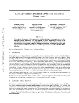 Face Detection: Present State and Research Directions