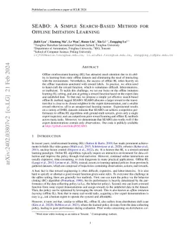 SEABO: A Simple Search-Based Method for Offline Imitation Learning