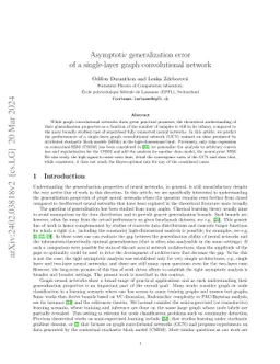 Asymptotic generalization error of a single-layer graph convolutional
  network