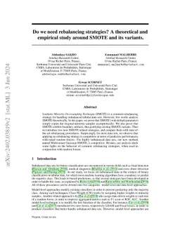 Do we need rebalancing strategies? A theoretical and empirical study around SMOTE and its variants