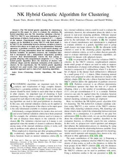 NK Hybrid Genetic Algorithm for Clustering