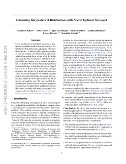 Estimating Barycenters of Distributions with Neural Optimal Transport