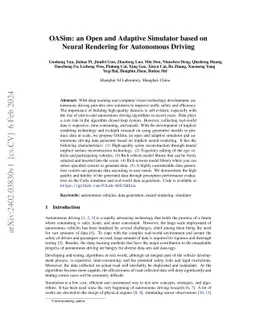 OASim: an Open and Adaptive Simulator based on Neural Rendering for
  Autonomous Driving