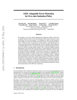 AED: Adaptable Error Detection for Few-shot Imitation Policy
