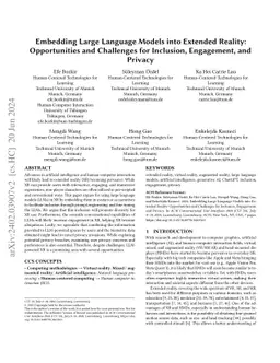 Embedding Large Language Models into Extended Reality: Opportunities and
  Challenges for Inclusion, Engagement, and Privacy