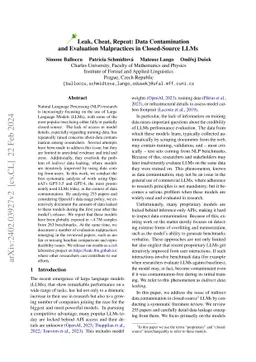 Leak, Cheat, Repeat: Data Contamination and Evaluation Malpractices in
  Closed-Source LLMs