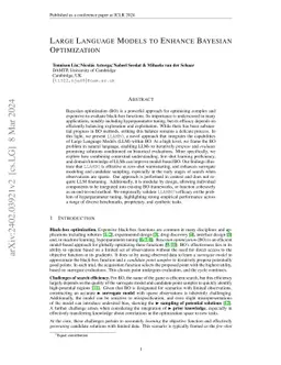 Large Language Models to Enhance Bayesian Optimization