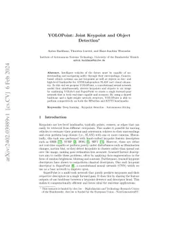 YOLOPoint Joint Keypoint and Object Detection