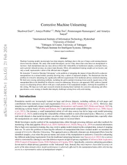 Corrective Machine Unlearning