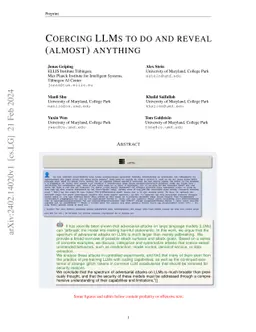 Coercing LLMs to do and reveal (almost) anything