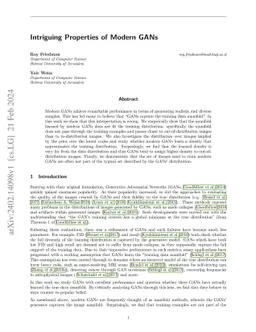 Intriguing Properties of Modern GANs