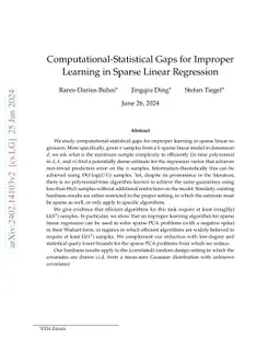 Computational-Statistical Gaps for Improper Learning in Sparse Linear
  Regression