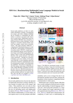 MM-Soc: Benchmarking Multimodal Large Language Models in Social Media
  Platforms