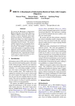 BIRCO: A Benchmark of Information Retrieval Tasks with Complex
  Objectives