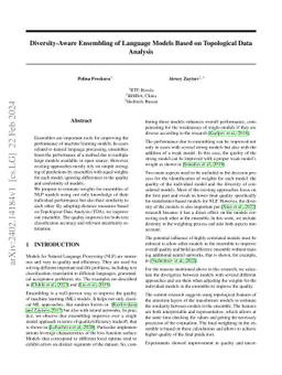 Beyond Simple Averaging: Improving NLP Ensemble Performance with Topological-Data-Analysis-Based Weighting