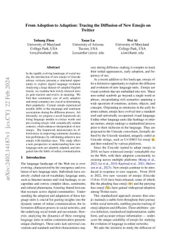 From Adoption to Adaption: Tracing the Diffusion of New Emojis on
  Twitter