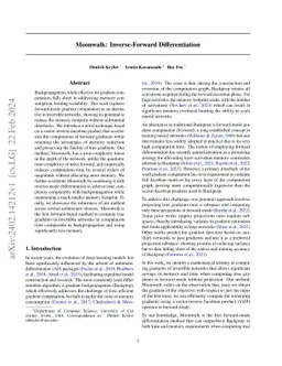 Moonwalk: Inverse-Forward Differentiation