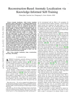 Reconstruction-Based Anomaly Localization via Knowledge-Informed
  Self-Training
