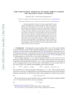 Structure-agnostic Optimality of Doubly Robust Learning for Treatment Effect Estimation