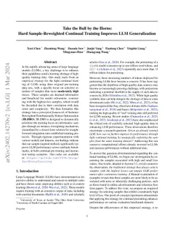 Take the Bull by the Horns: Hard Sample-Reweighted Continual Training
  Improves LLM Generalization