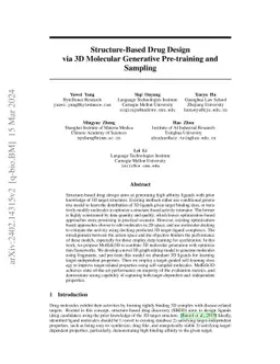 Structure-Based Drug Design via 3D Molecular Generative Pre-training and
  Sampling