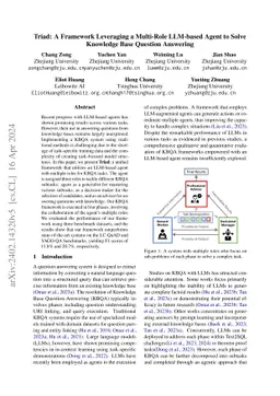 Triad: A Framework Leveraging a Multi-Role LLM-based Agent to Solve
  Knowledge Base Question Answering