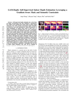 GAM-Depth: Self-Supervised Indoor Depth Estimation Leveraging a
  Gradient-Aware Mask and Semantic Constraints