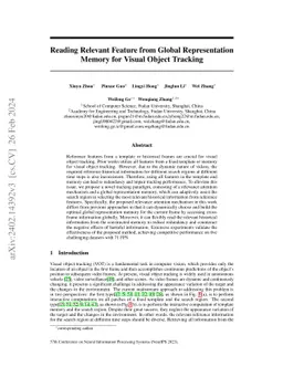 Reading Relevant Feature from Global Representation Memory for Visual
  Object Tracking