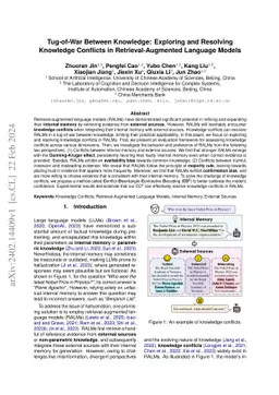 Tug-of-War Between Knowledge: Exploring and Resolving Knowledge
  Conflicts in Retrieval-Augmented Language Models