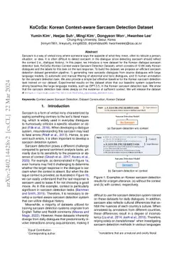 KoCoSa: Korean Context-aware Sarcasm Detection Dataset