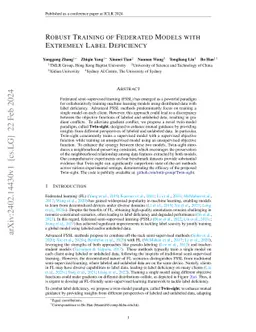 Robust Training of Federated Models with Extremely Label Deficiency