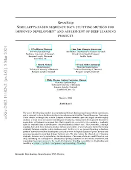 SpanSeq: Similarity-based sequence data splitting method for improved
  development and assessment of deep learning projects