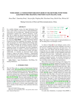Noise-BERT: A Unified Perturbation-Robust Framework with Noise Alignment
  Pre-training for Noisy Slot Filling Task