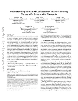 Understanding Human-AI Collaboration in Music Therapy Through Co-Design
  with Therapists