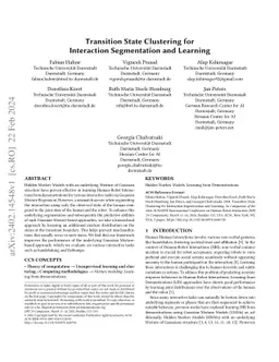 Transition State Clustering for Interaction Segmentation and Learning