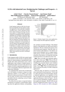 LLMs with Industrial Lens: Deciphering the Challenges and Prospects -- A Survey
