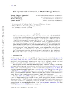 Self-supervised Visualisation of Medical Image Datasets