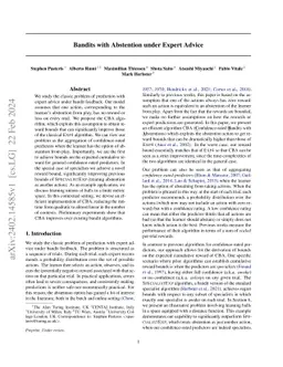 Bandits with Abstention under Expert Advice