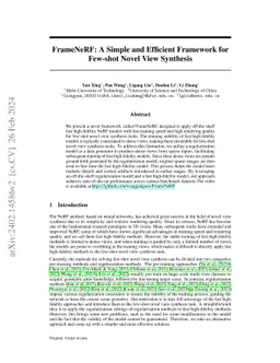FrameNeRF: A Simple and Efficient Framework for Few-shot Novel View
  Synthesis