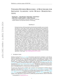 Towards Diverse Behaviors: A Benchmark for Imitation Learning with Human
  Demonstrations