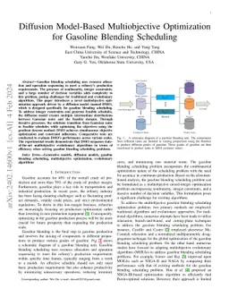 Diffusion Model-Based Multiobjective Optimization for Gasoline Blending
  Scheduling