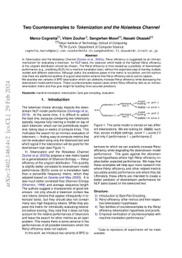 Two Counterexamples to Tokenization and the Noiseless Channel