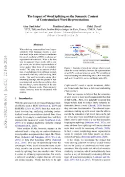 The Impact of Word Splitting on the Semantic Content of Contextualized
  Word Representations