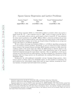 Sparse Linear Regression and Lattice Problems