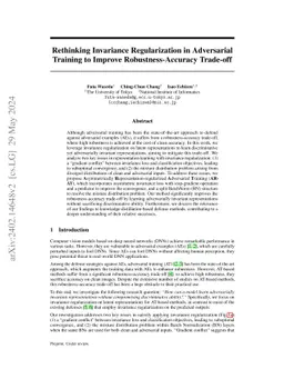 Rethinking Invariance Regularization in Adversarial Training to Improve Robustness-Accuracy Trade-off